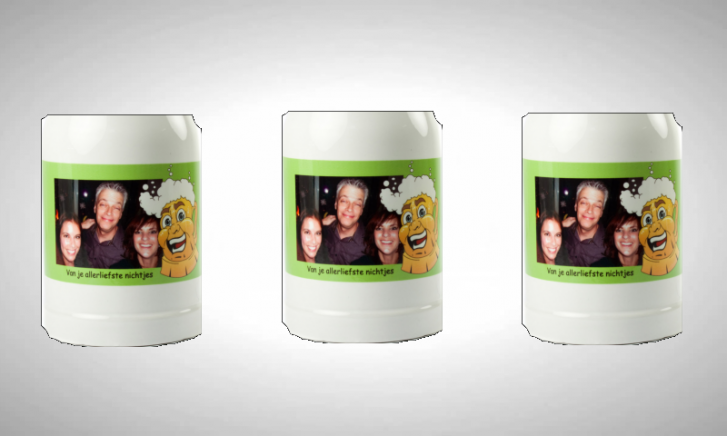 Bierpull met eigen tekst en foto